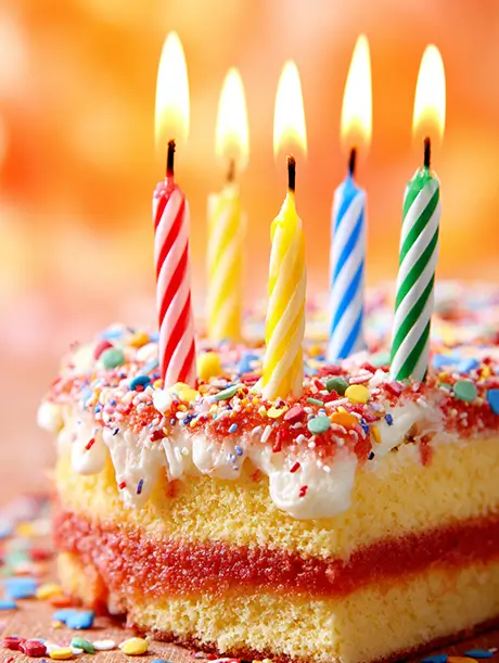 Birthday cake with candles