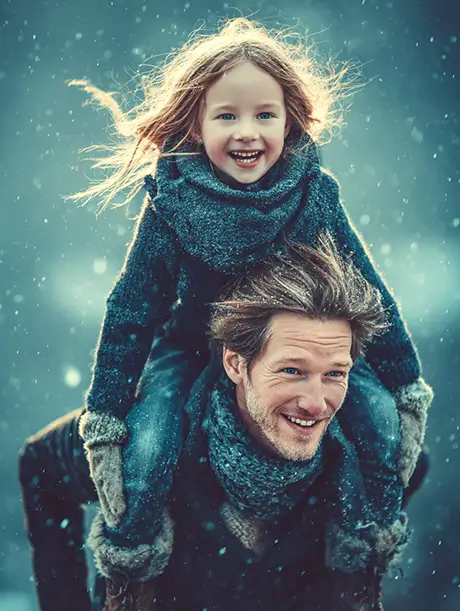 Father and child playing