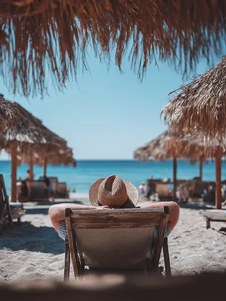 Relaxed person at beach